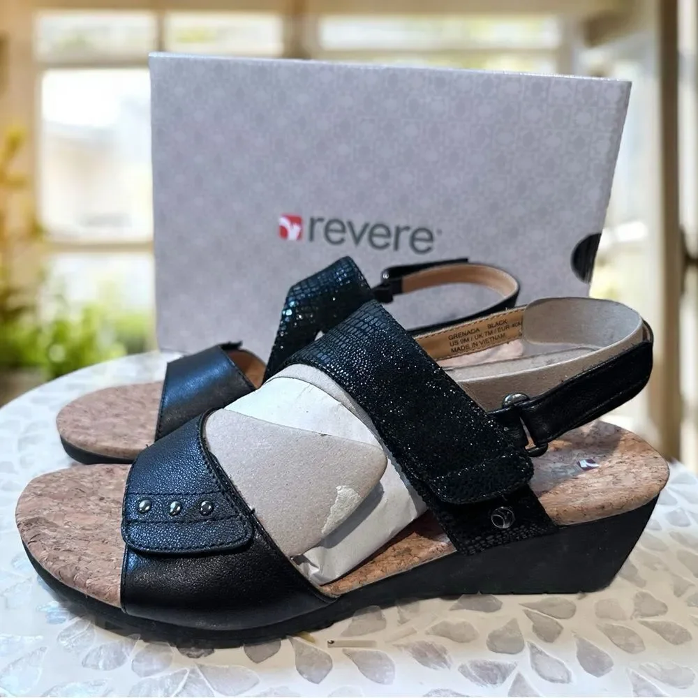 NEW REVERE GRENADA ORTHOTIC 3 Point Adjustable STRAP Supportive Wedge Sz 9 EU 40